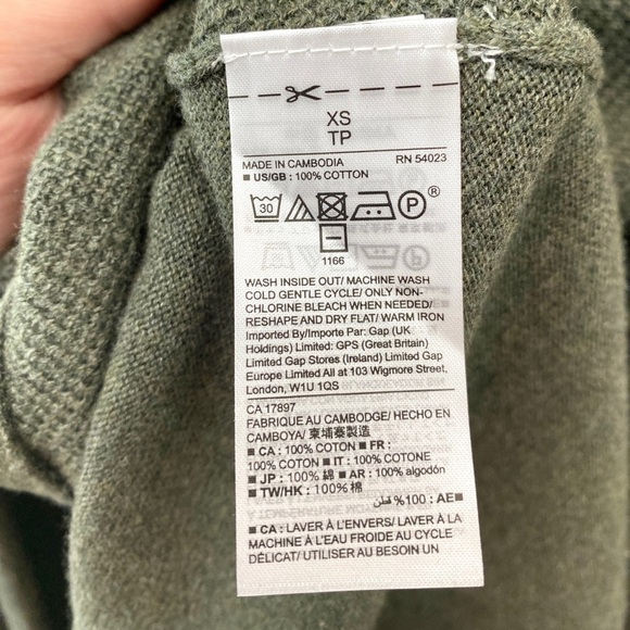 GAP | Green Long Knit Casual Oversized Open Cardigan | XS - Picture 6 of 6